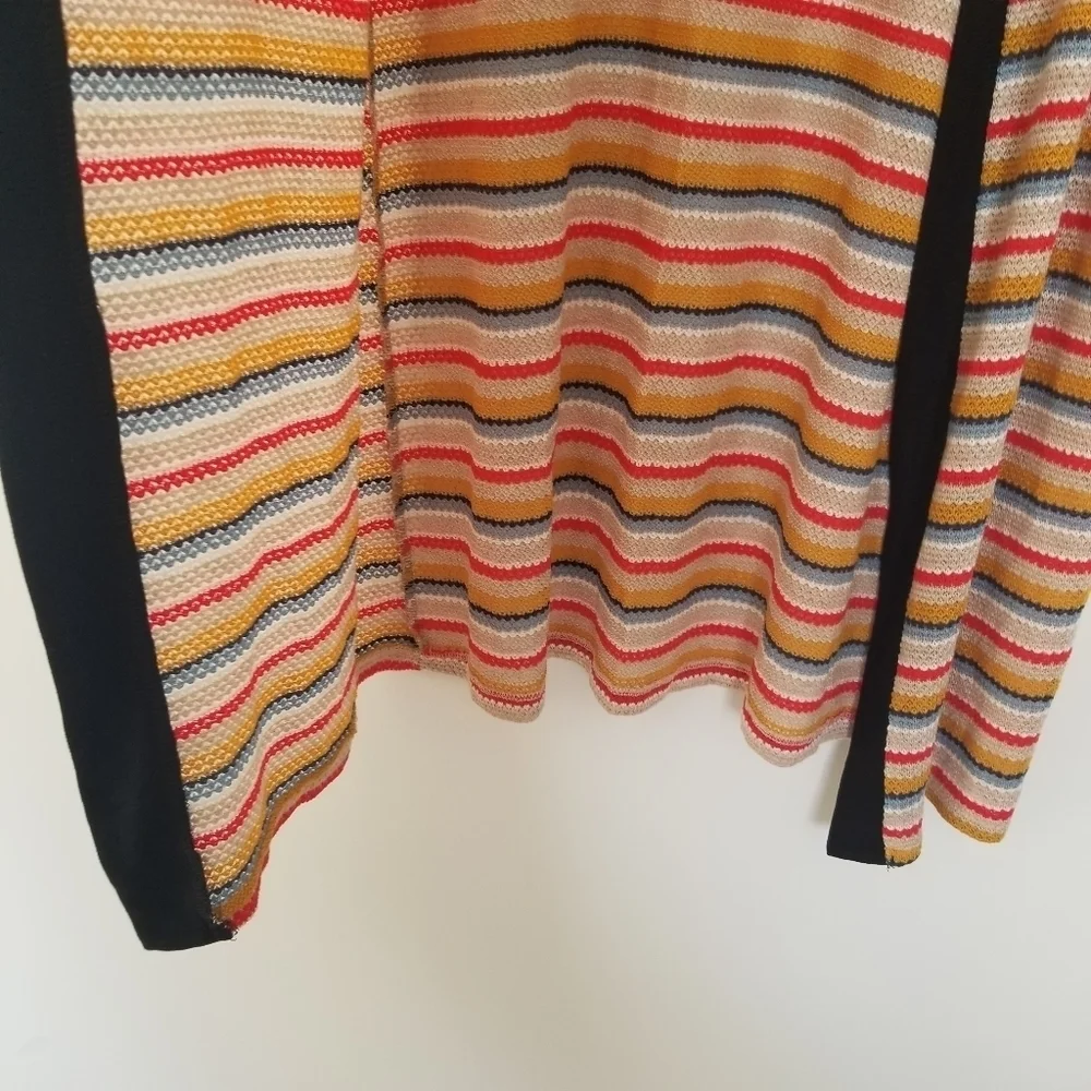 Long line Tunic Cardigan Neutrals with BlackTrim - Picture 4 of 5